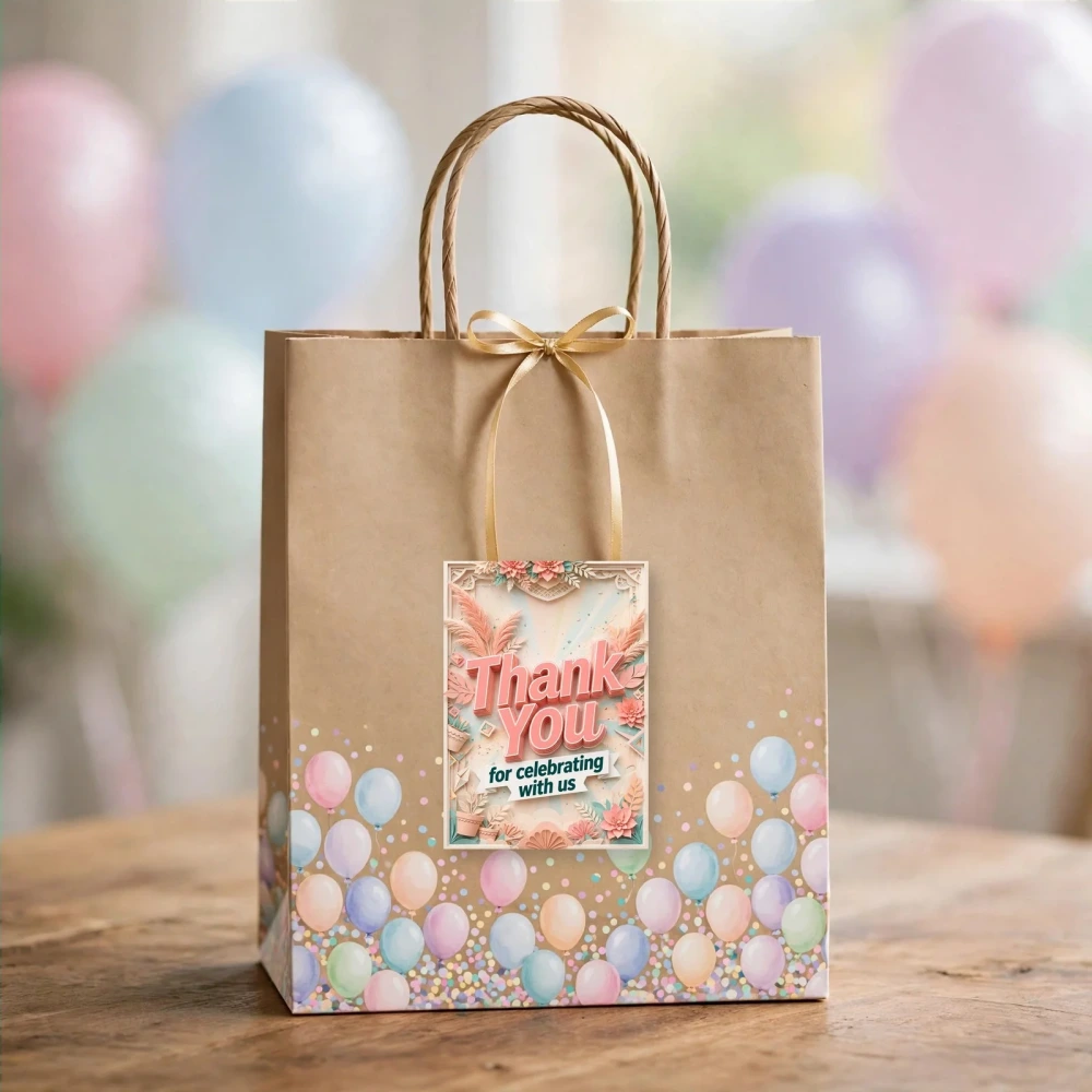 Terracotta Theme Thank You Cards Birthday Party Supplies (PACK OF 30) - 300 GSM Matte Fine Art Cardstock (2.5 x 3.5 Inch) - Premium Party Decor Supply by Party Decor Mall - View 4