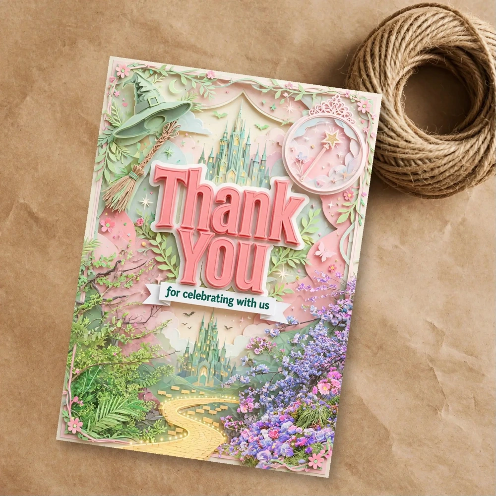 Wicked Good Light Theme Thank You Cards Birthday Party Supplies (PACK OF 30) - 300 GSM Matte Fine Art Cardstock (2.5 x 3.5 Inch)