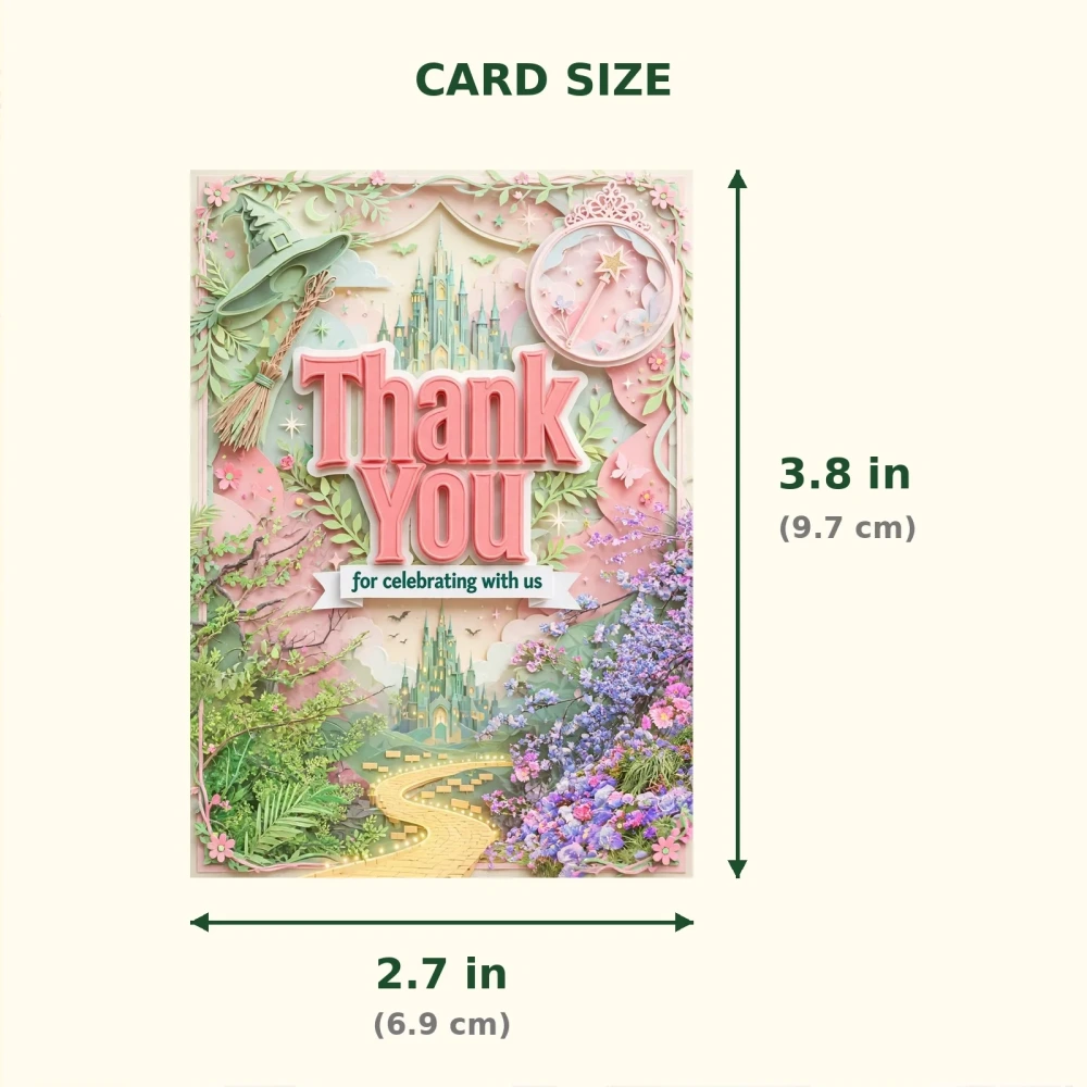 Wicked Good Light Theme Thank You Cards Birthday Party Supplies (PACK OF 30) - 300 GSM Matte Fine Art Cardstock (2.5 x 3.5 Inch) - Premium Party Decor Supply by Party Decor Mall - View 2
