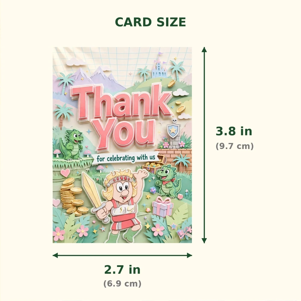 Wonder Boy Theme Thank You Cards Birthday Party Supplies (PACK OF 30) - 300 GSM Matte Fine Art Cardstock (2.5 x 3.5 Inch) - Premium Party Decor Supply by Party Decor Mall - View 2