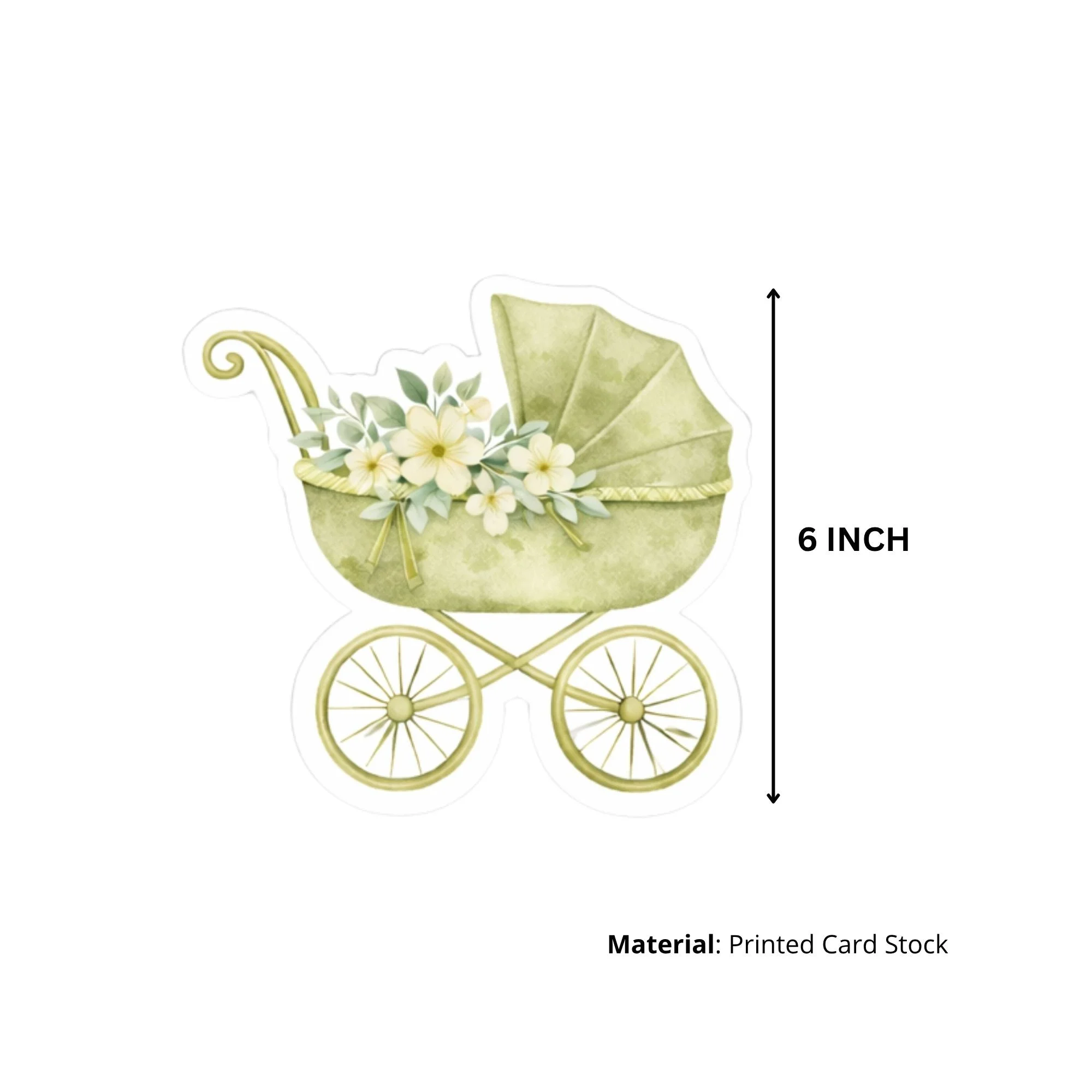 Baby Shower Theme Birthday Cutouts (6 inches/250 GSM Cardstock/Mixcolour/12Pcs) - Premium Handcrafted 300 GSM Paper Cutouts by Party Decor Mall India - View 3