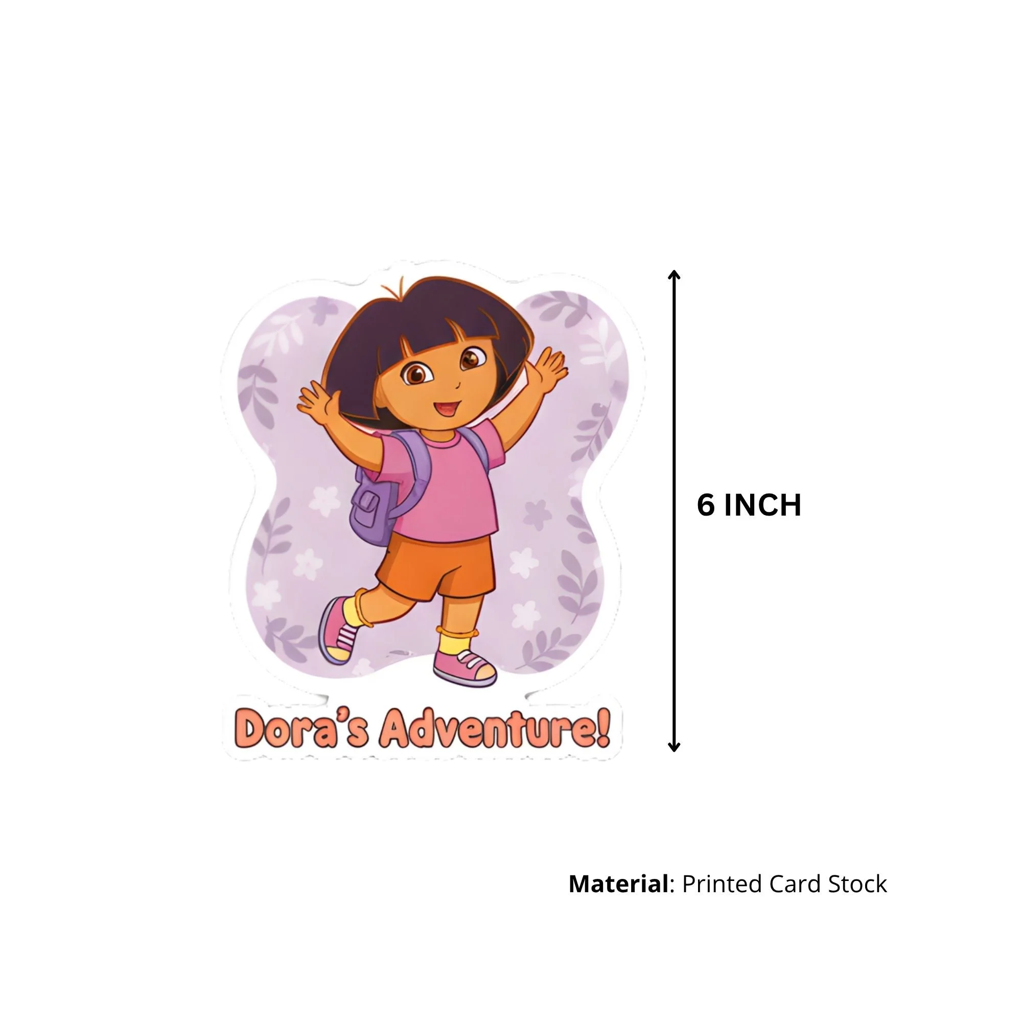 Dora Theme Birthday Cutouts (6 inches/250 GSM Cardstock/Mixcolour/12Pcs) - Premium Handcrafted 300 GSM Paper Cutouts by Party Decor Mall India - View 3
