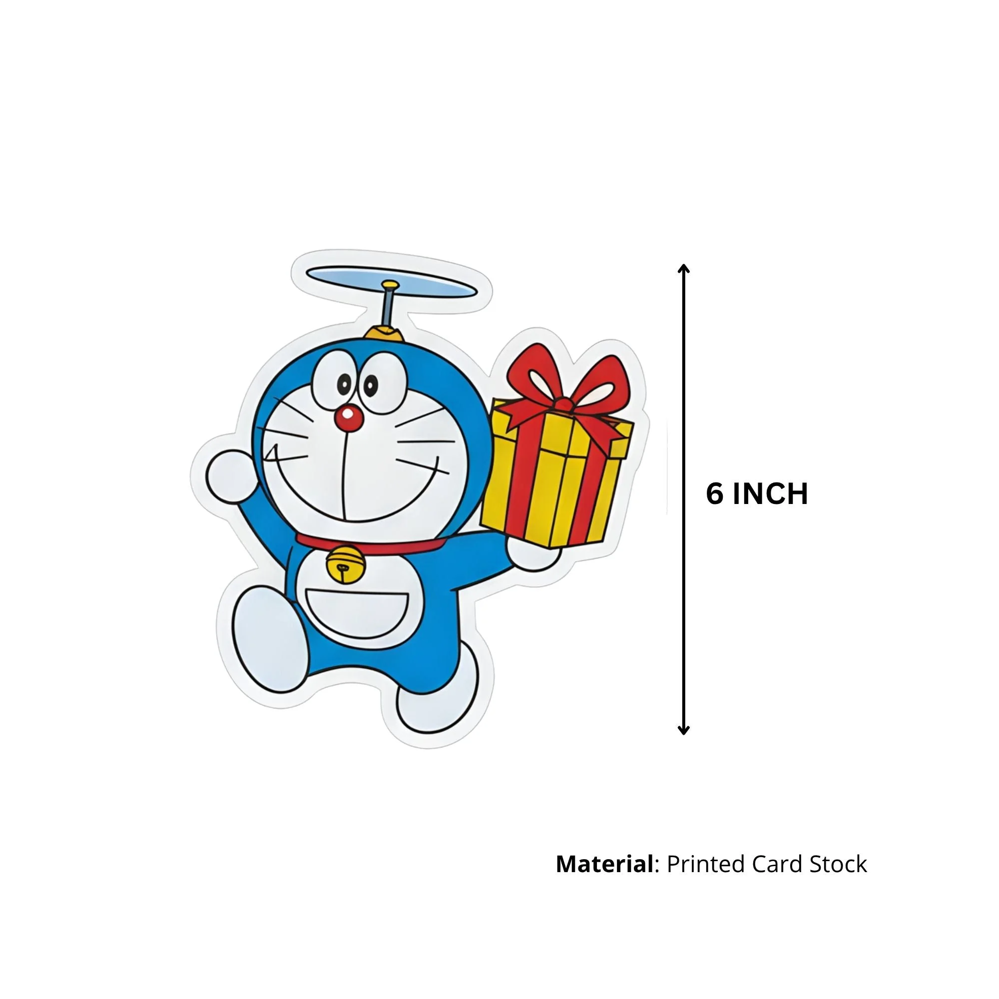 Doraemon Theme Birthday Cutouts (6 inches/250 GSM Cardstock/Mixcolour/12Pcs) - Premium Handcrafted 300 GSM Paper Cutouts by Party Decor Mall India - View 3