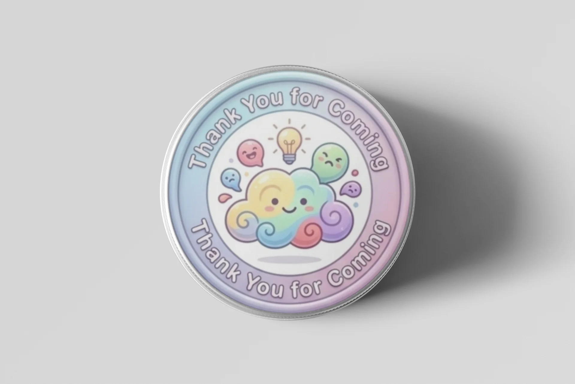 Rainbow Cloud Theme- Return Gift/birthday decor Thankyou Sticker (6 CM/Sticker/Mixcolour/24Pcs) - Premium Handcrafted 300 GSM Return Gift Label Stickers by Party Decor Mall India - View 4