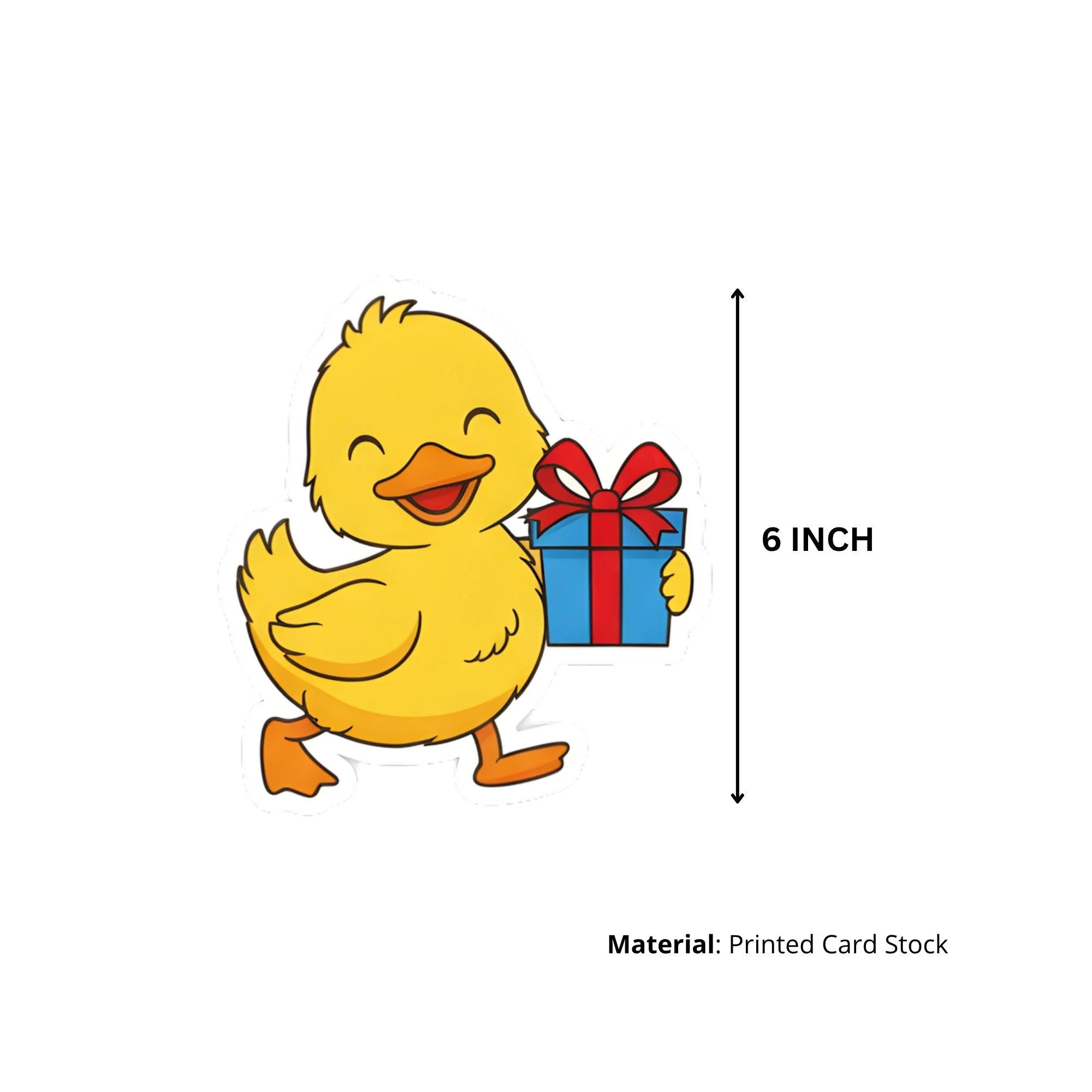 Duck Theme Birthday Cutouts (6 inches/250 GSM Cardstock/Mixcolour/12Pcs) - Premium Handcrafted 300 GSM Paper Cutouts by Party Decor Mall India - View 3