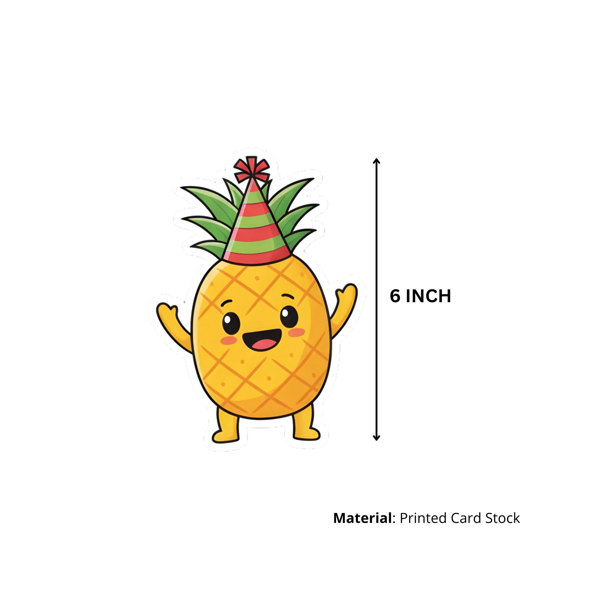 Fruits Theme Birthday Cutouts (6 inches/250 GSM Cardstock/Mixcolour/12Pcs) - Premium Handcrafted 300 GSM Paper Cutouts by Party Decor Mall India - View 3