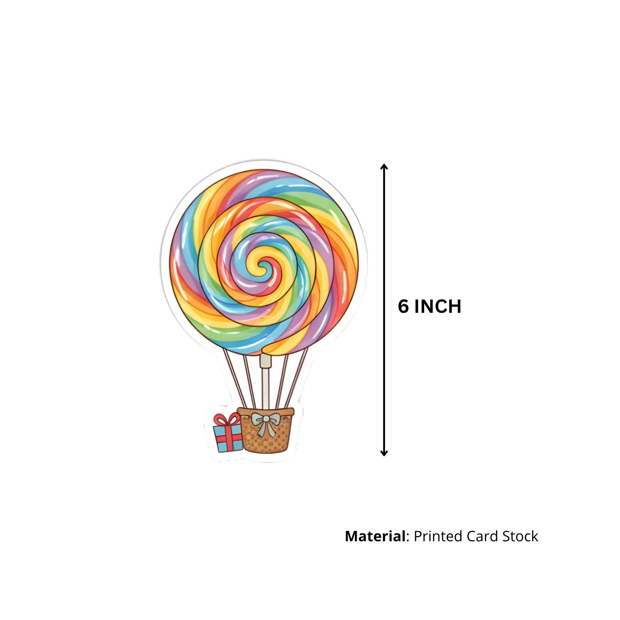 Hot Air Balloon Theme Birthday Cutouts (6 inches/250 GSM Cardstock/Mixcolour/12Pcs) - Premium Handcrafted 300 GSM Paper Cutouts by Party Decor Mall India - View 3