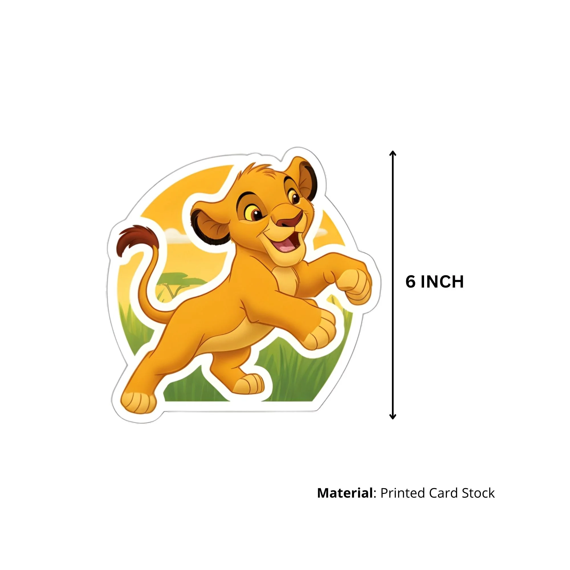 Lion King Theme Birthday Cutouts (6 inches/250 GSM Cardstock/Mixcolour/12Pcs) - Premium Handcrafted 300 GSM Paper Cutouts by Party Decor Mall India - View 3