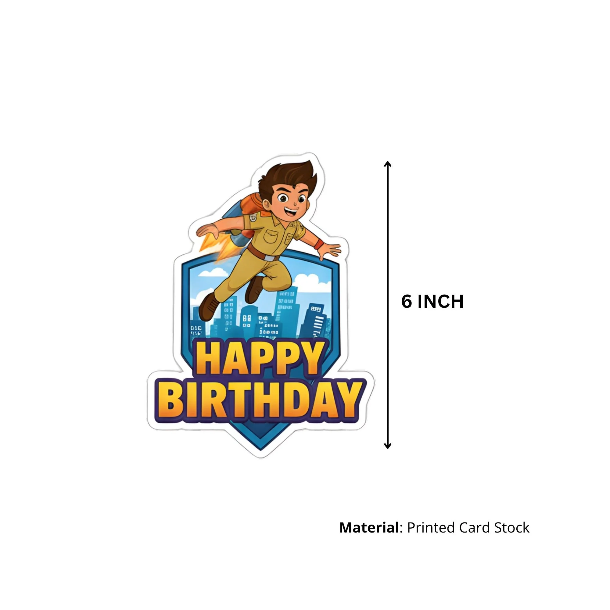 Little Singham Theme Birthday Cutouts (6 inches/250 GSM Cardstock/Mixcolour/12Pcs) - Premium Handcrafted 300 GSM Paper Cutouts by Party Decor Mall India - View 3