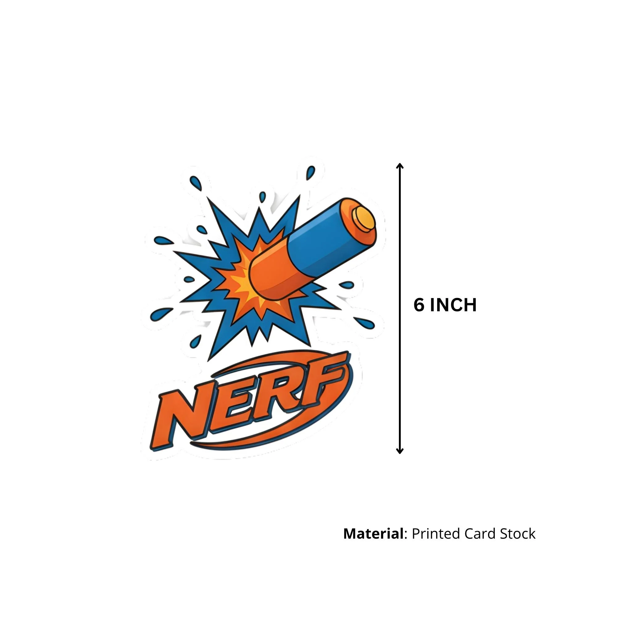 Nerf Gun Theme Birthday Cutouts (6 inches/250 GSM Cardstock/Mixcolour/12Pcs) - Premium Handcrafted 300 GSM Paper Cutouts by Party Decor Mall India - View 3