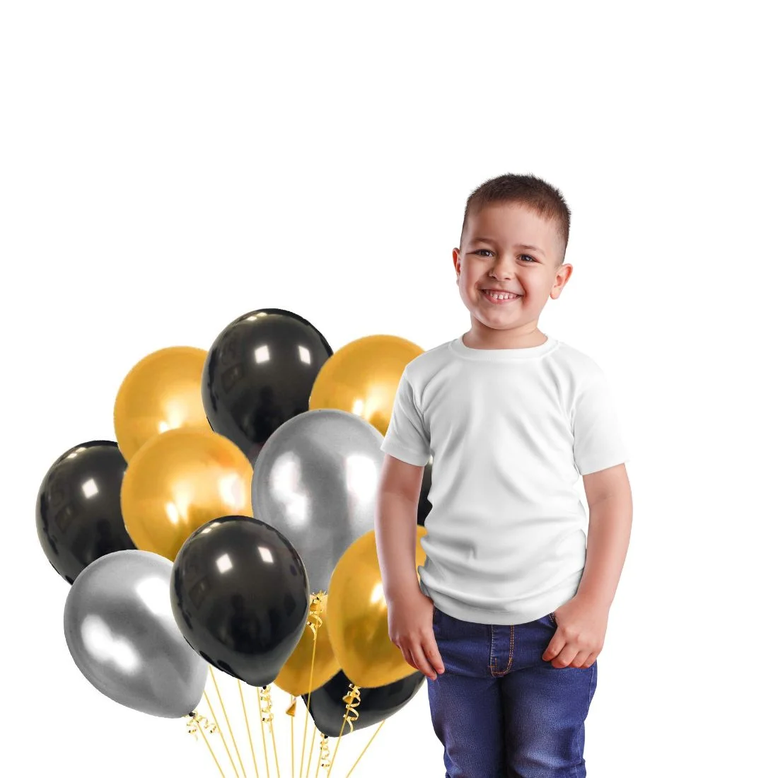 100Pcs Black, Golden and Silver Metallic Balloons For Ballons - Premium Handcrafted 300 GSM Balloons by Party Decor Mall India - View 4