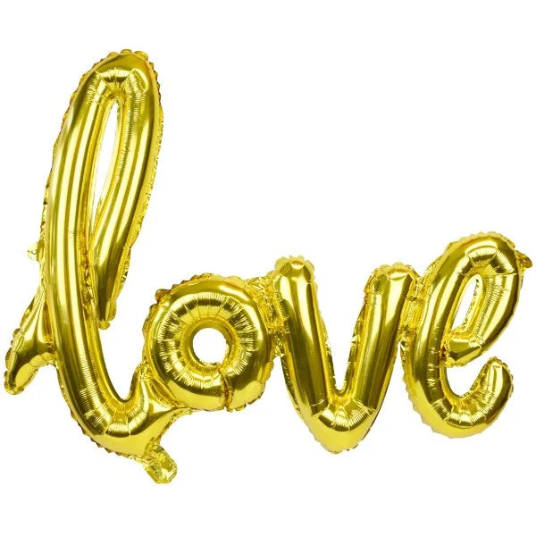 LOVE Foil Balloon(Gold) - Premium Handcrafted 300 GSM Foil Balloon by Party Decor Mall India - View 1