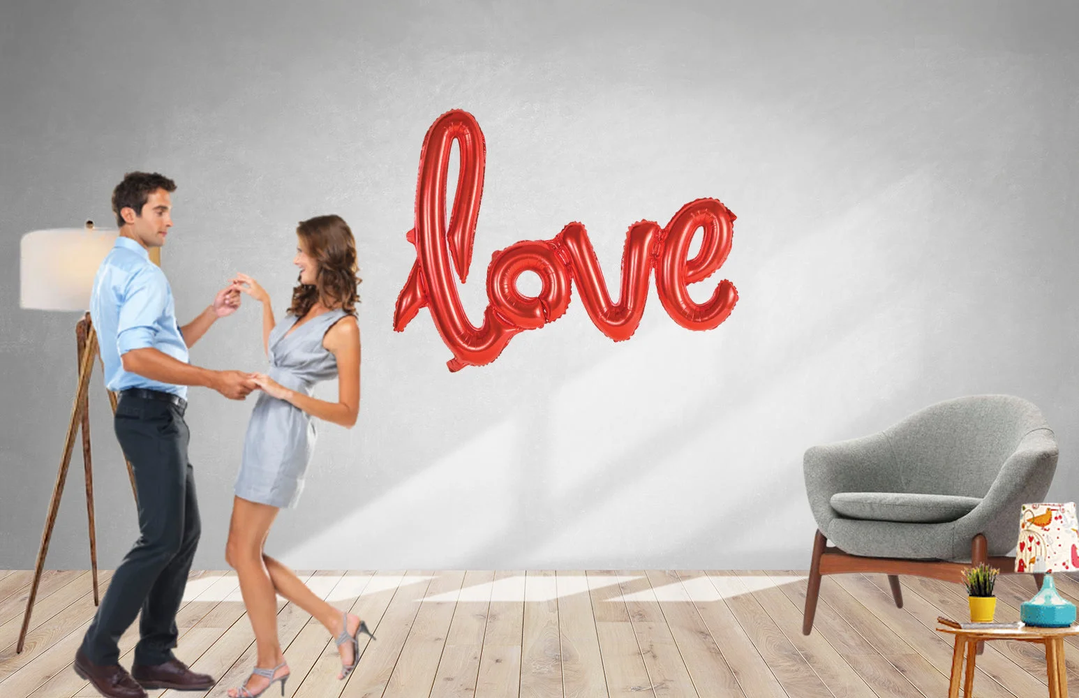 LOVE Foil Balloon(Red) - Premium Handcrafted 300 GSM Foil Balloon by Party Decor Mall India - View 3