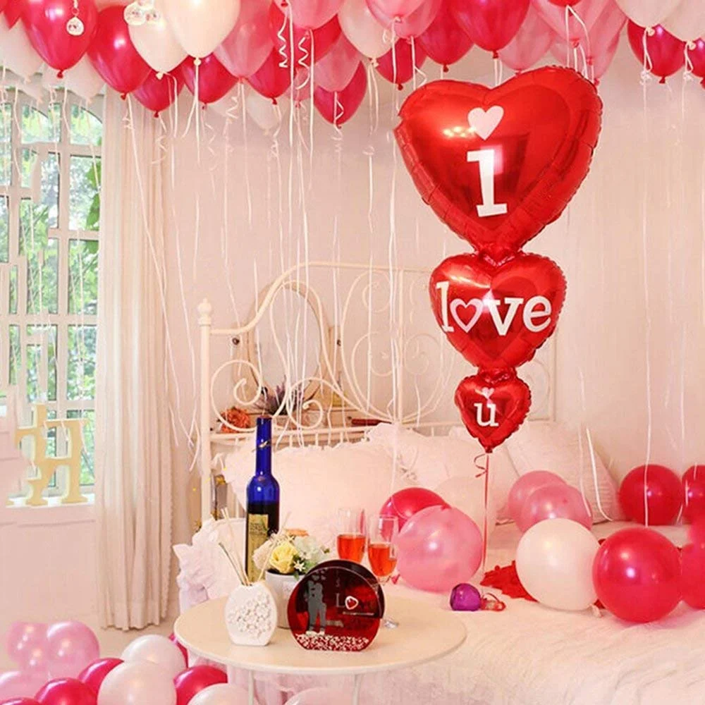 I Love You Heart Balloon - Premium Handcrafted 300 GSM Foil Balloon by Party Decor Mall India - View 3