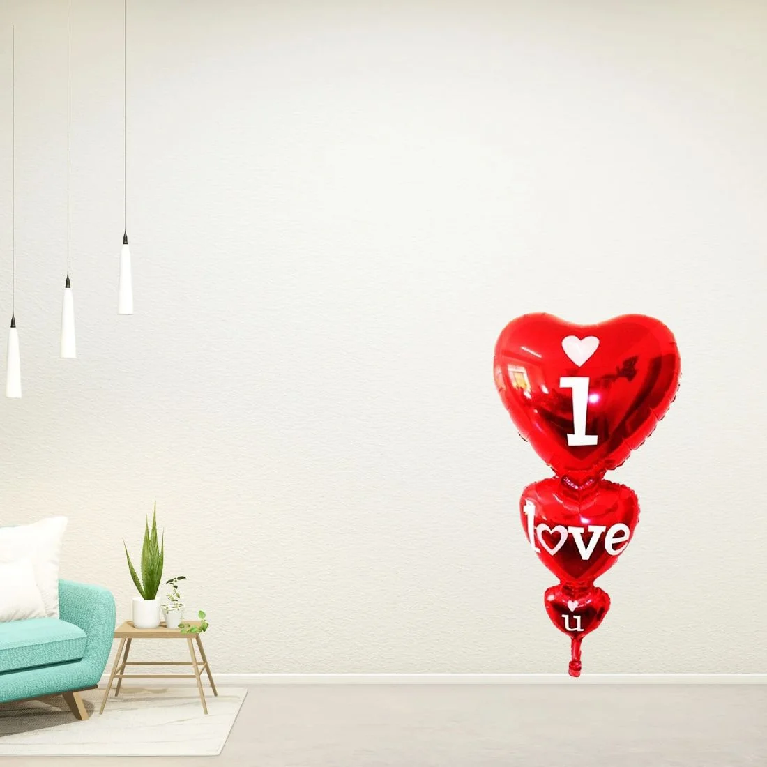 I Love You Heart Balloon - Premium Handcrafted 300 GSM Foil Balloon by Party Decor Mall India - View 5