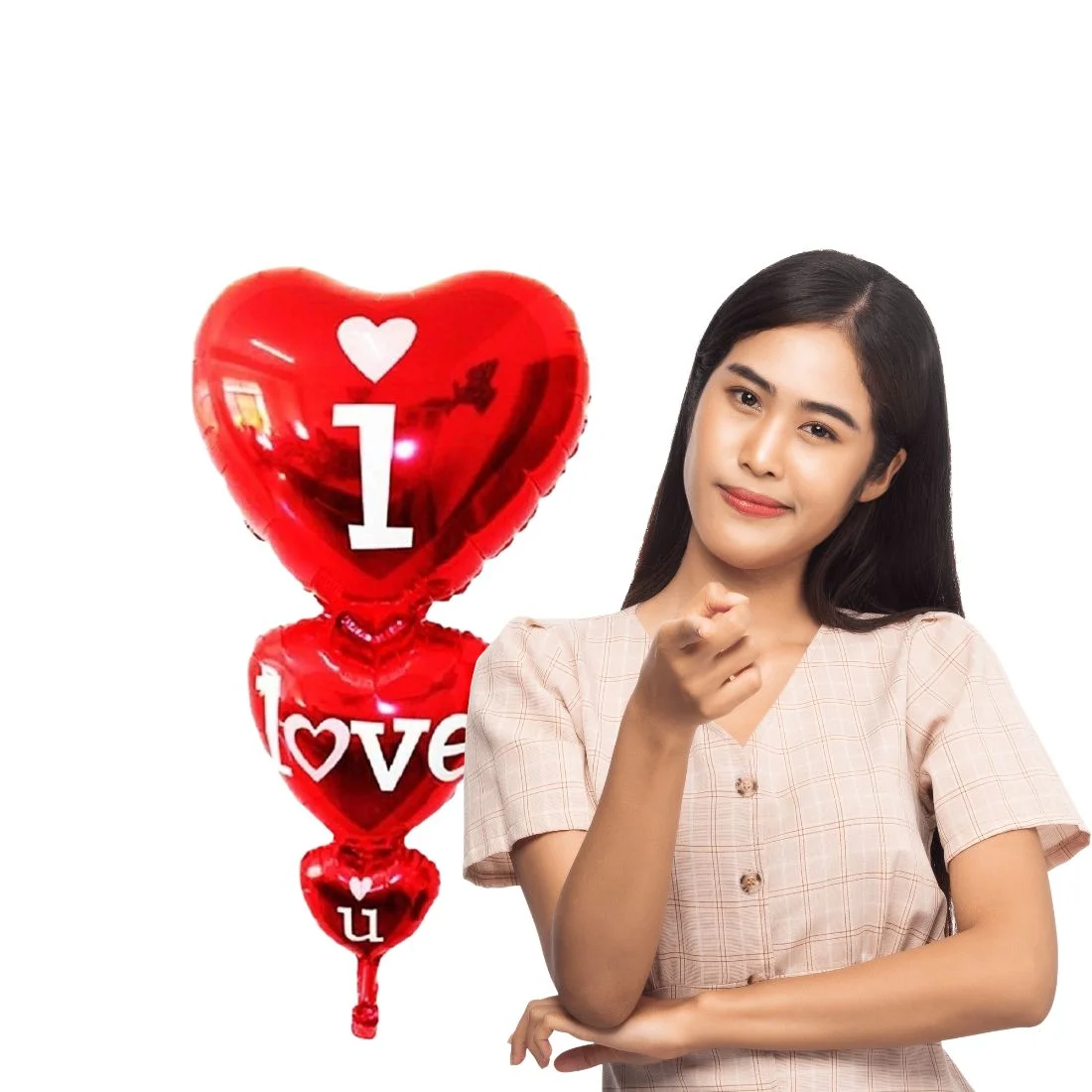 I Love You Heart Balloon - Premium Handcrafted 300 GSM Foil Balloon by Party Decor Mall India - View 6