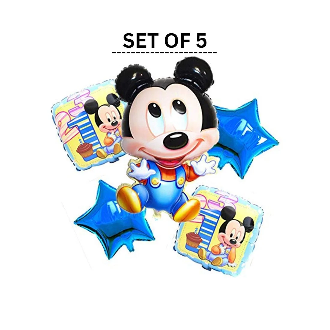 Mickey Mouse Foil Balloons Bunch - Premium Handcrafted 300 GSM Party Supplies, Foil Balloons, Balloons by Party Decor Mall India - View 2