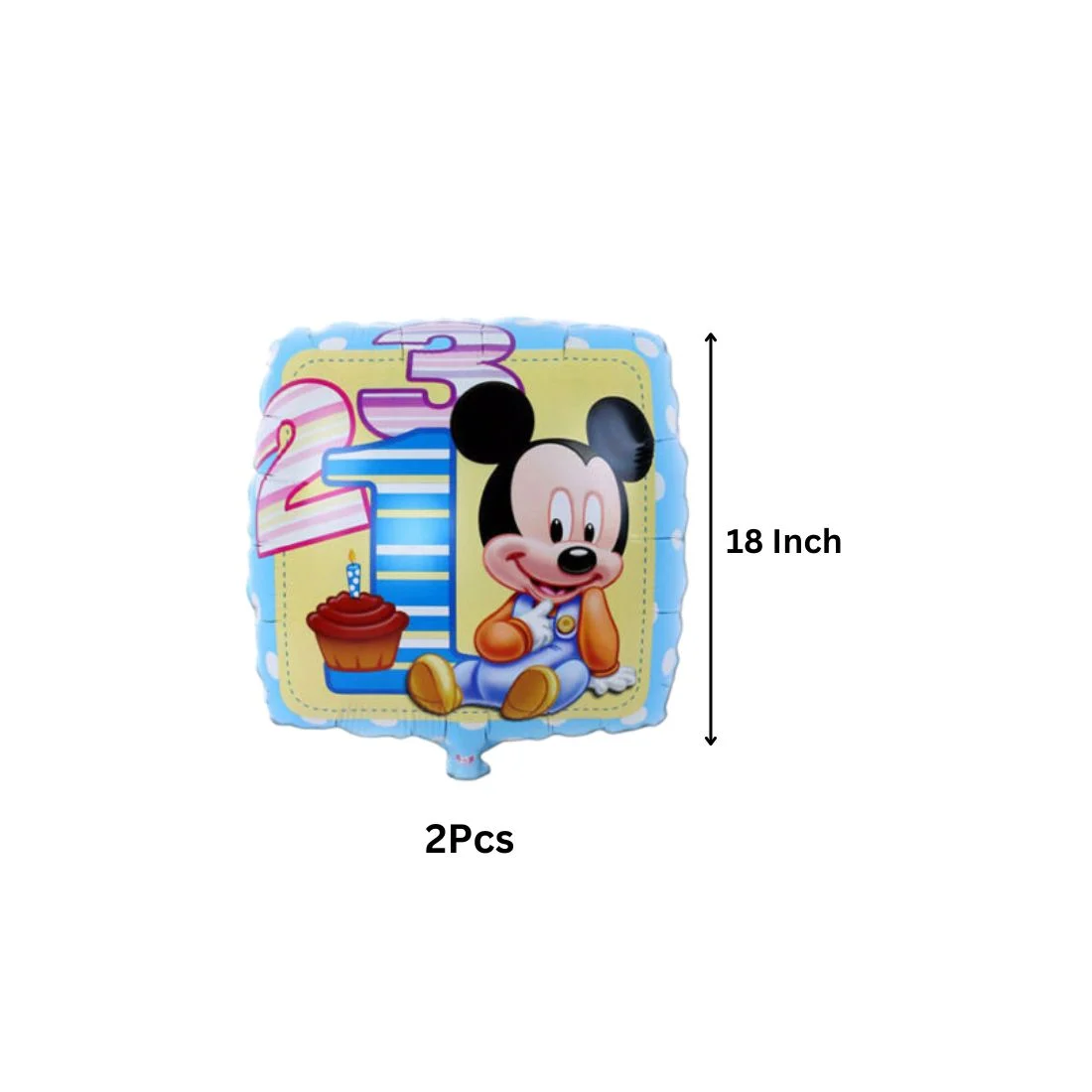 Mickey Mouse Foil Balloons Bunch - Premium Handcrafted 300 GSM Party Supplies, Foil Balloons, Balloons by Party Decor Mall India - View 4