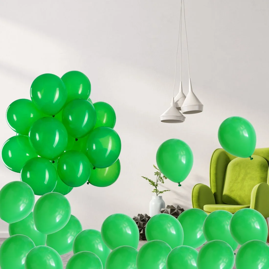 Latex Balloons(Green) 10" (Pack of 50) - Premium Handcrafted 300 GSM Latex Balloons, Balloons by Party Decor Mall India - View 4
