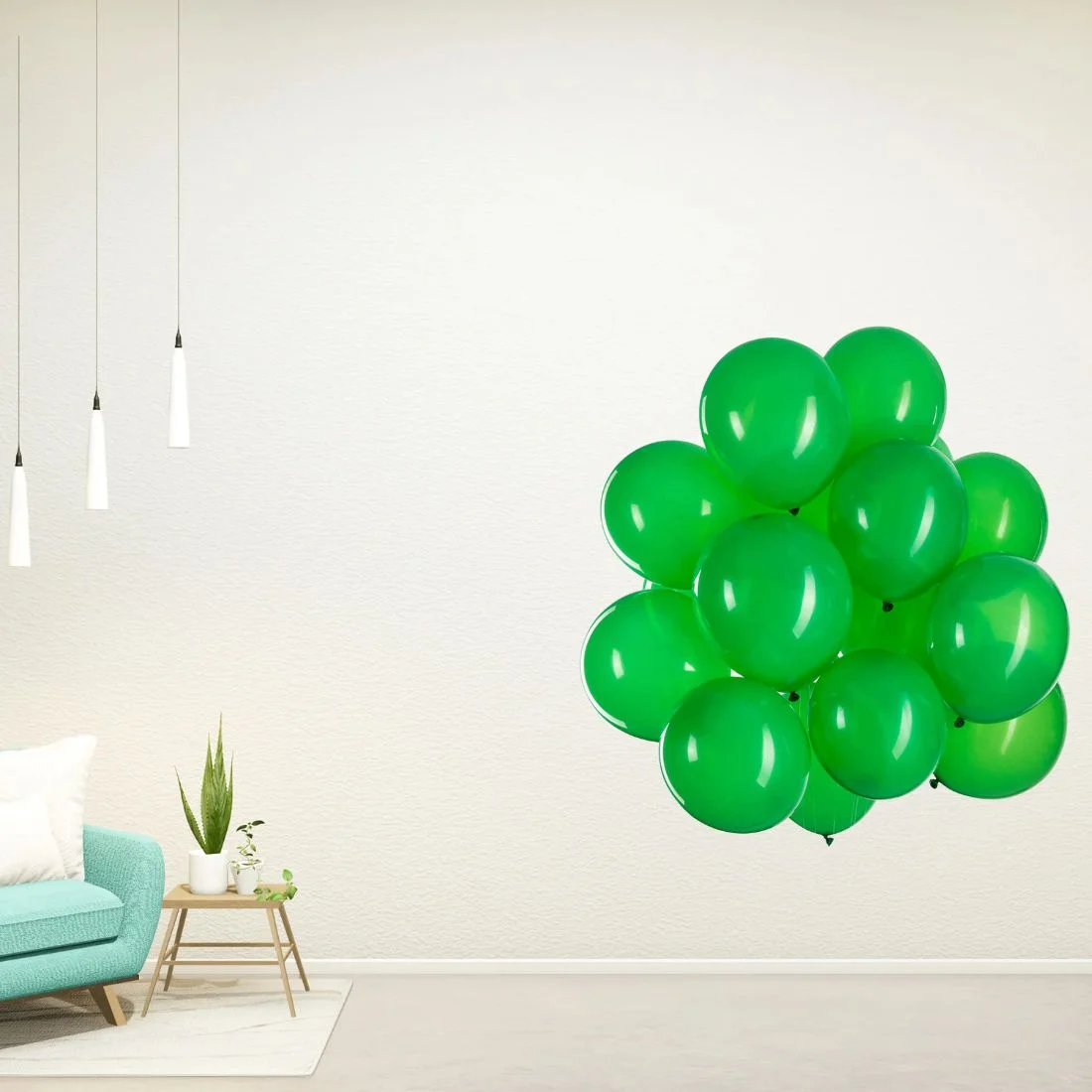 Latex Balloons(Green) 10" (Pack of 50) - Premium Handcrafted 300 GSM Latex Balloons, Balloons by Party Decor Mall India - View 5