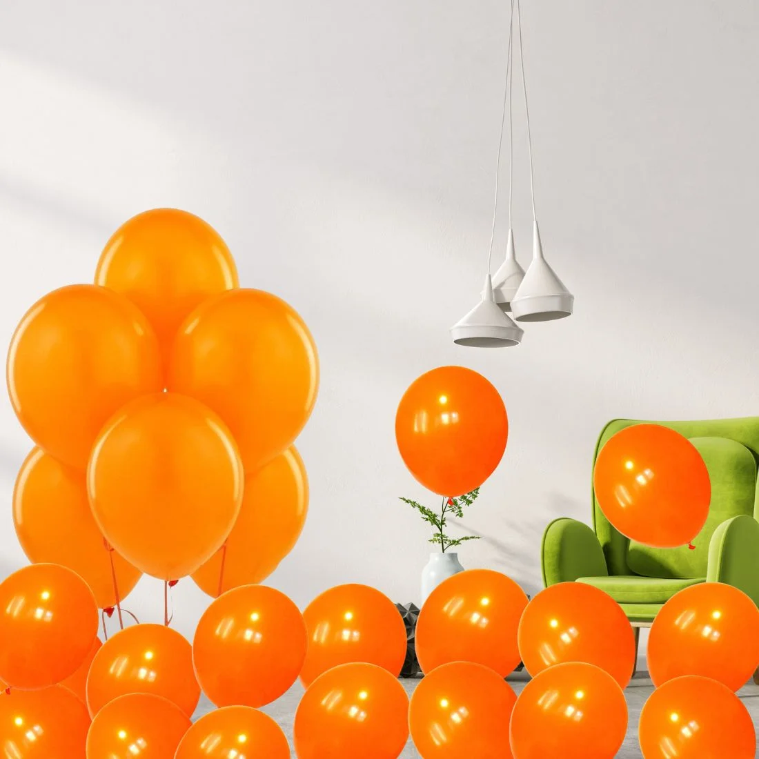 Latex Balloons(Orange) 10" (Pack of 50) - Premium Handcrafted 300 GSM Latex Balloons, Balloons by Party Decor Mall India - View 4