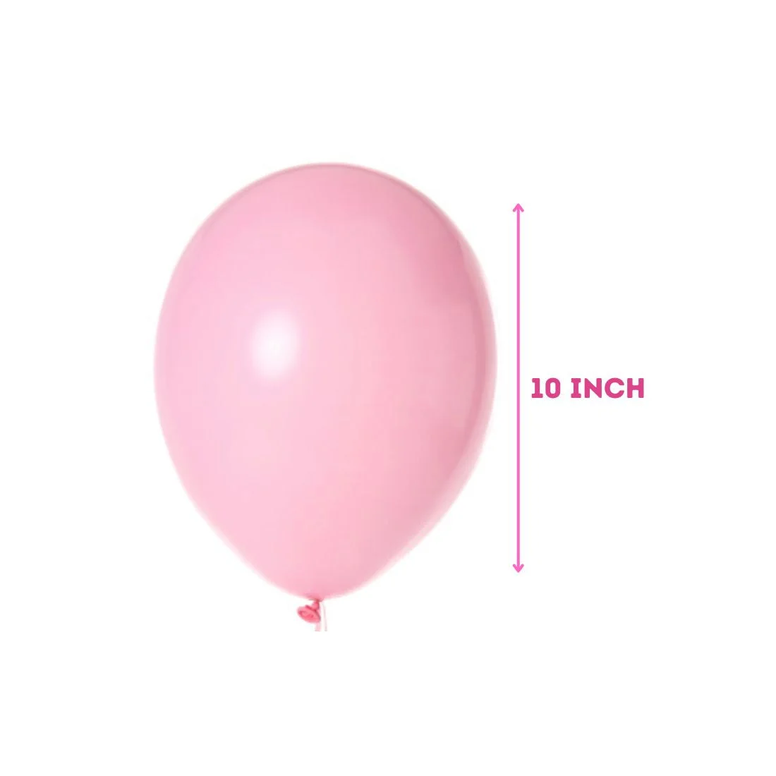 Pastel Pink Balloons(Pink) 10" (Pack of 50) - Premium Handcrafted 300 GSM Balloons by Party Decor Mall India - View 2