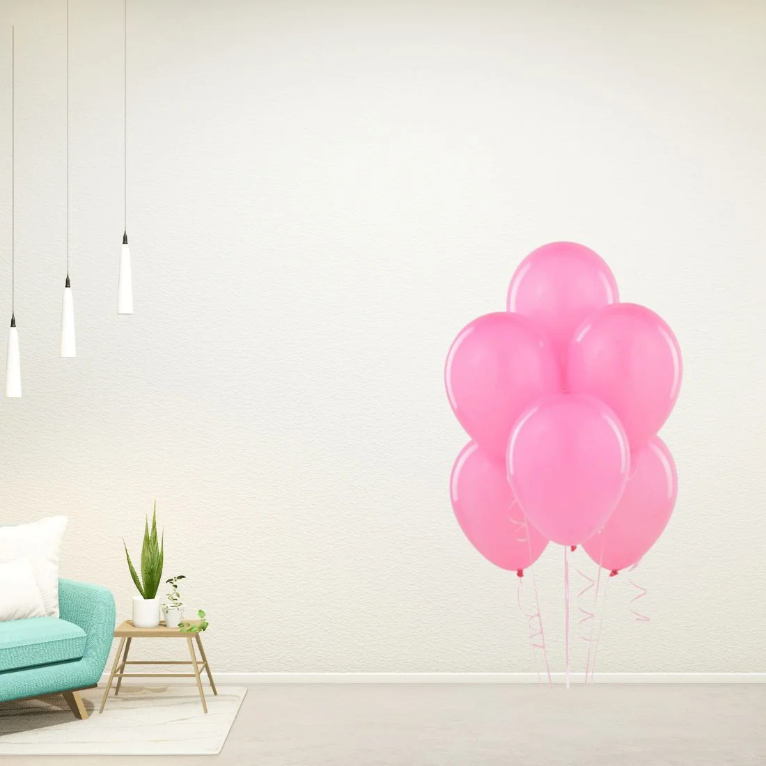 Pastel Pink Balloons(Pink) 10" (Pack of 50) - Premium Handcrafted 300 GSM Balloons by Party Decor Mall India - View 5