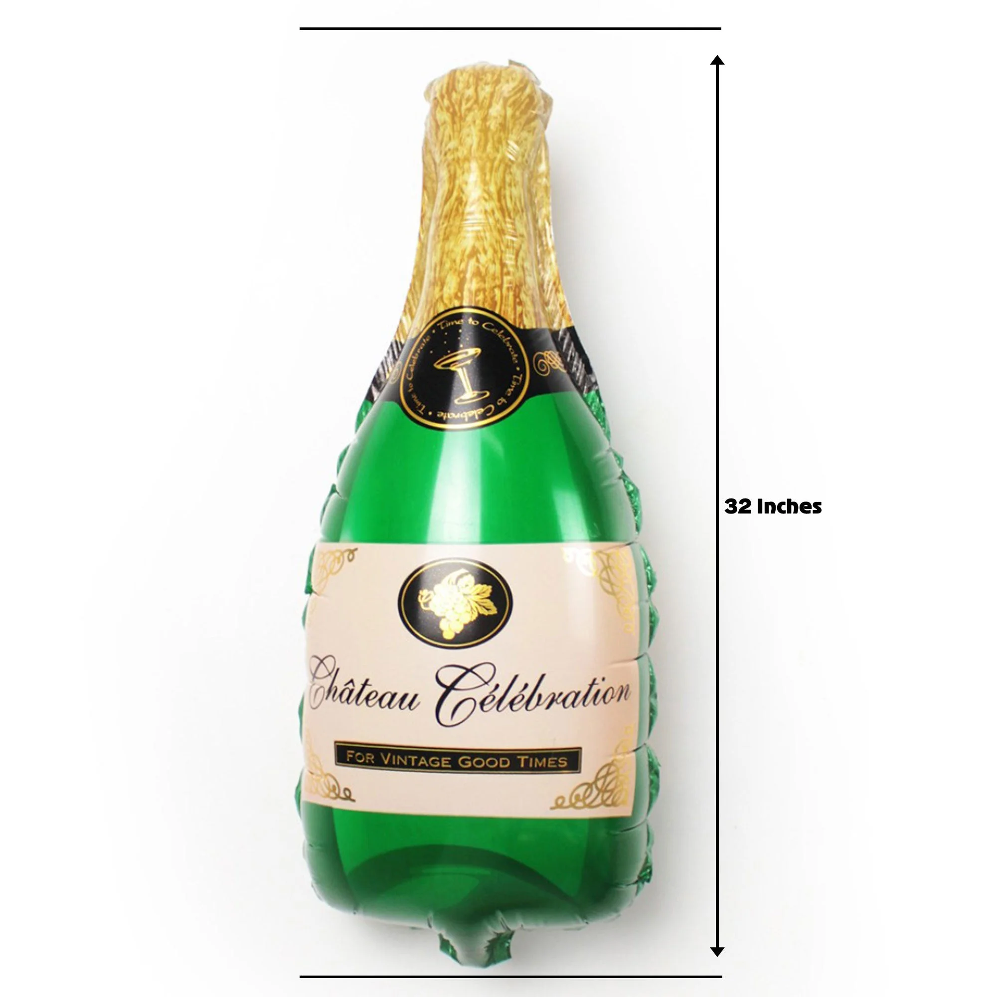 Champagne Bottle Green Foil Balloon for Bachelor’s, Birthdays & Anniversaries Decorations - Premium Handcrafted 300 GSM Party Supplies by Party Decor Mall India - View 3