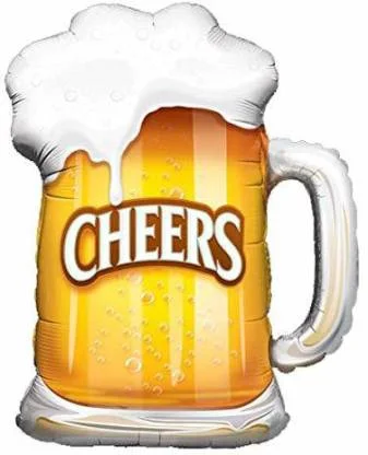 Beer Mug Cheers Foil Balloons for Bachelor’s, Birthdays & Anniversaries Decorations
