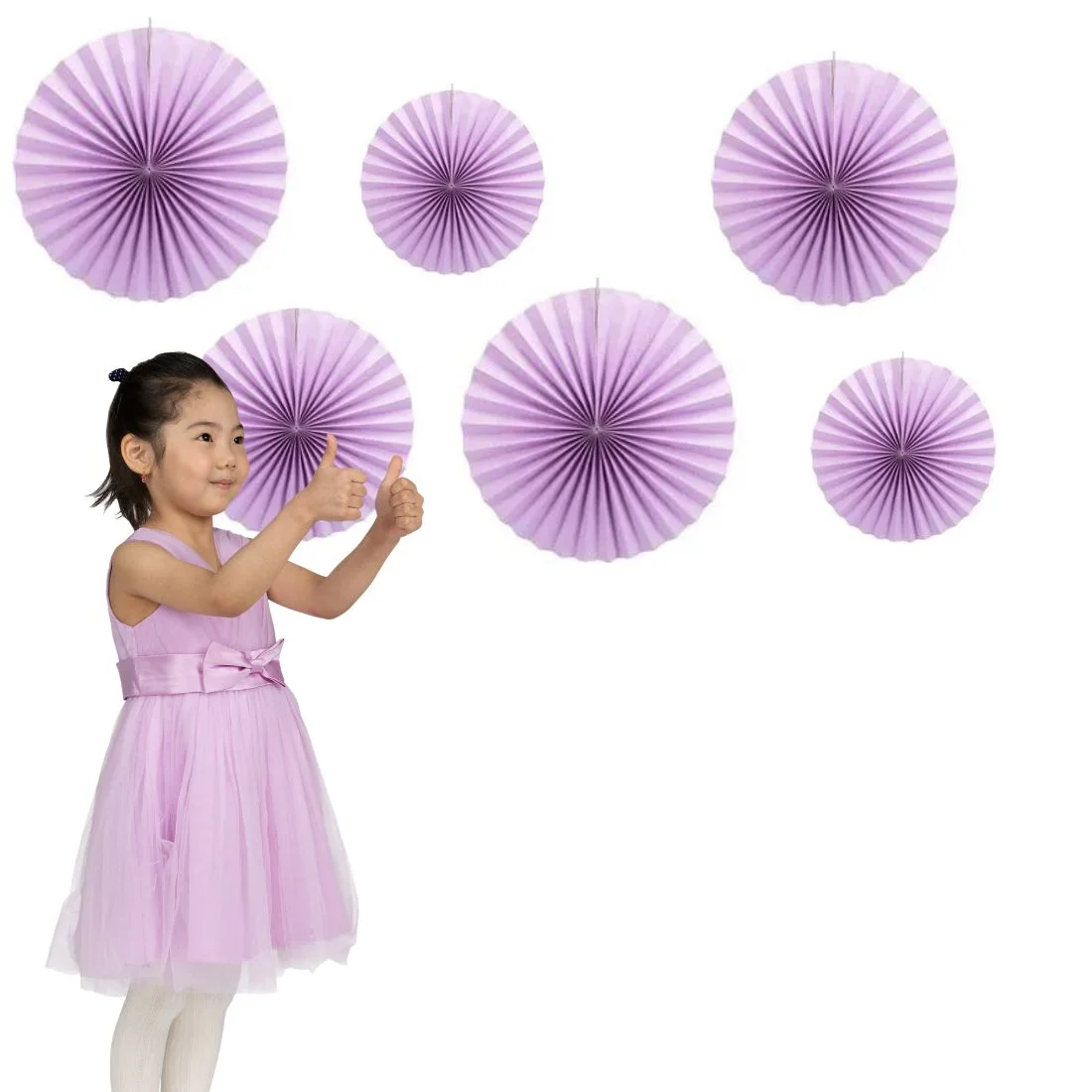 Purple Paper Fan Decoration for Birthday Decoration, Birthday Party, Wall Decoration, Hanging Decoration - Premium Handcrafted 300 GSM Birthday Decoration by Party Decor Mall India - View 4