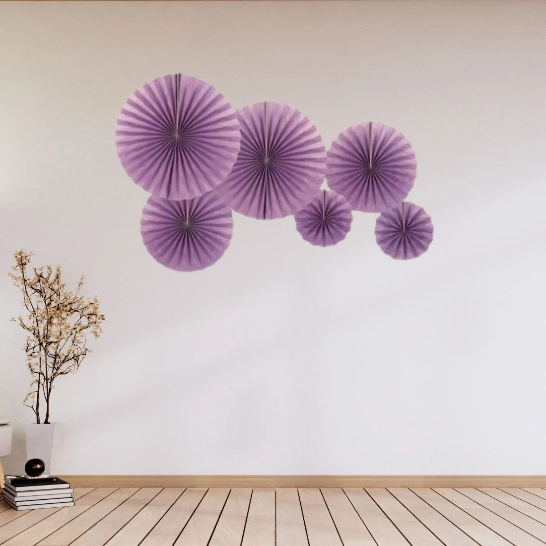 Purple Paper Fan Decoration for Birthday Decoration, Birthday Party, Wall Decoration, Hanging Decoration - Premium Handcrafted 300 GSM Birthday Decoration by Party Decor Mall India - View 5