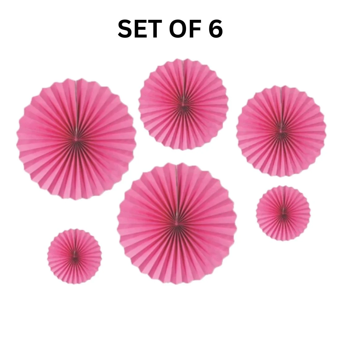 Pink Paper Fan Decoration for Birthday Decoration, Birthday Party, Wall Decoration, Hanging Decoration - Premium Handcrafted 300 GSM Birthday Decoration by Party Decor Mall India - View 3