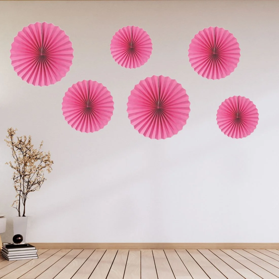 Pink Paper Fan Decoration for Birthday Decoration, Birthday Party, Wall Decoration, Hanging Decoration - Premium Handcrafted 300 GSM Birthday Decoration by Party Decor Mall India - View 5