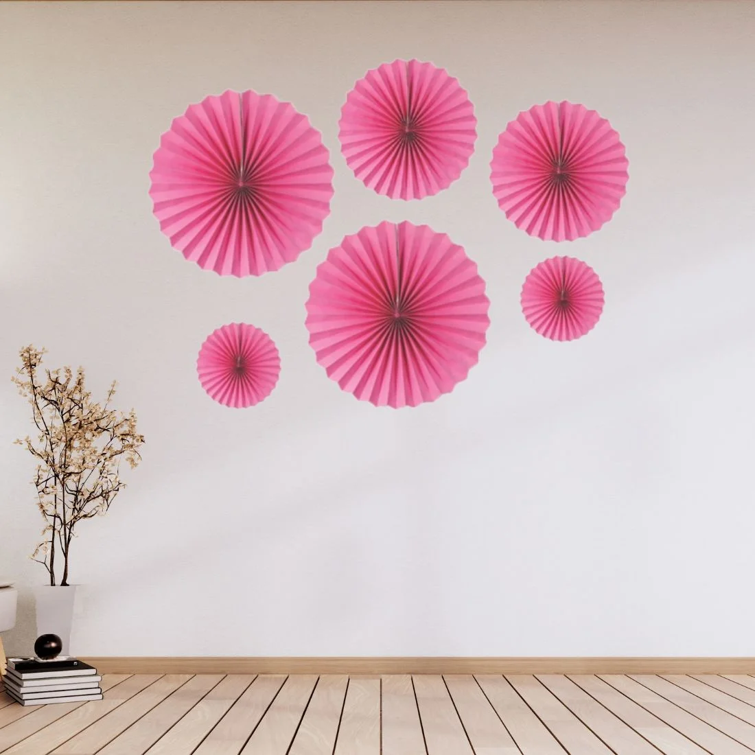 Pink Paper Fan Decoration for Birthday Decoration, Birthday Party, Wall Decoration, Hanging Decoration - Premium Handcrafted 300 GSM Birthday Decoration by Party Decor Mall India - View 6