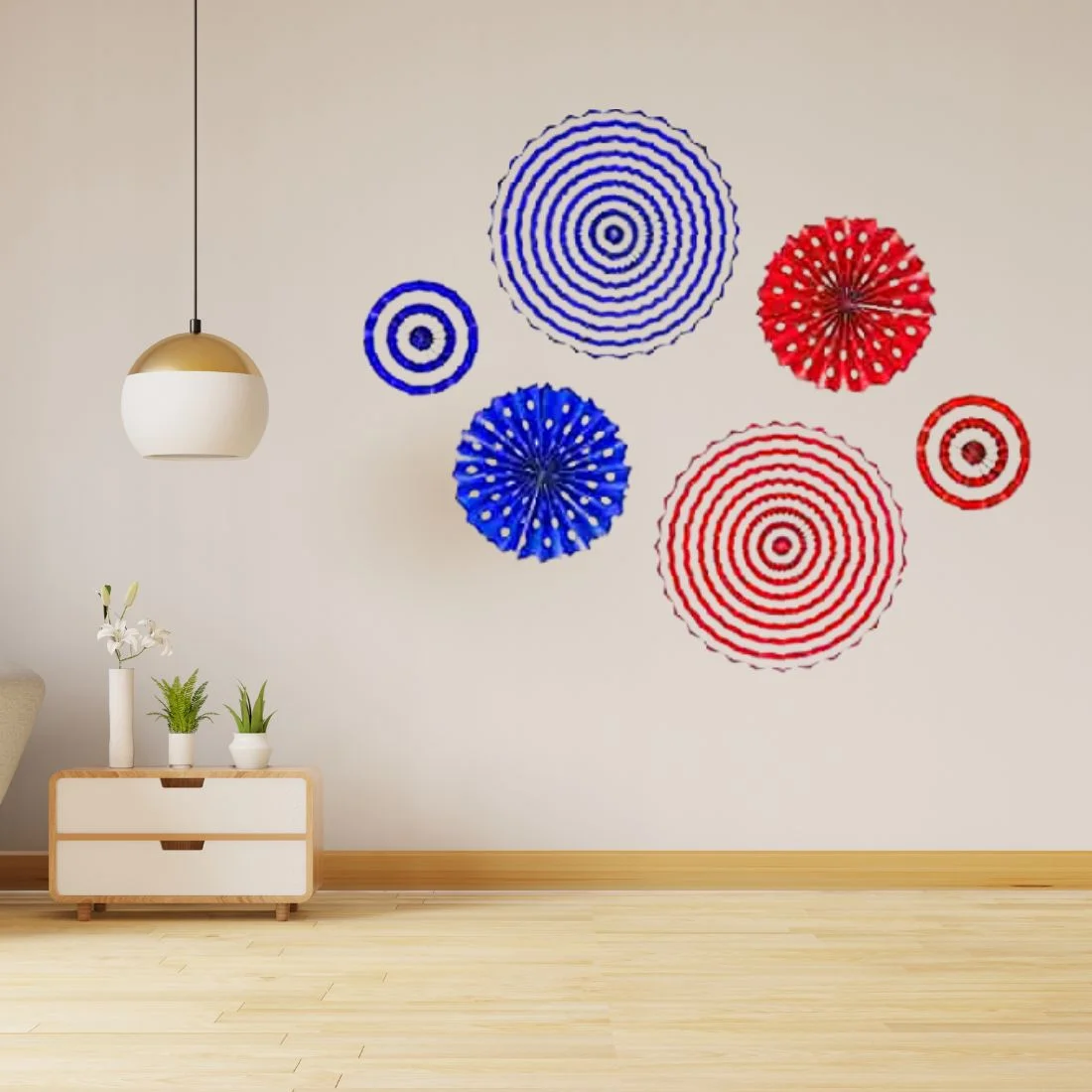 Paper Fan Mix Design Decoration for Birthday Decoration, Birthday Party, Wall Decoration, Hanging Decoration - Premium Handcrafted 300 GSM Birthday Decoration, Party Supplies by Party Decor Mall India - View 4