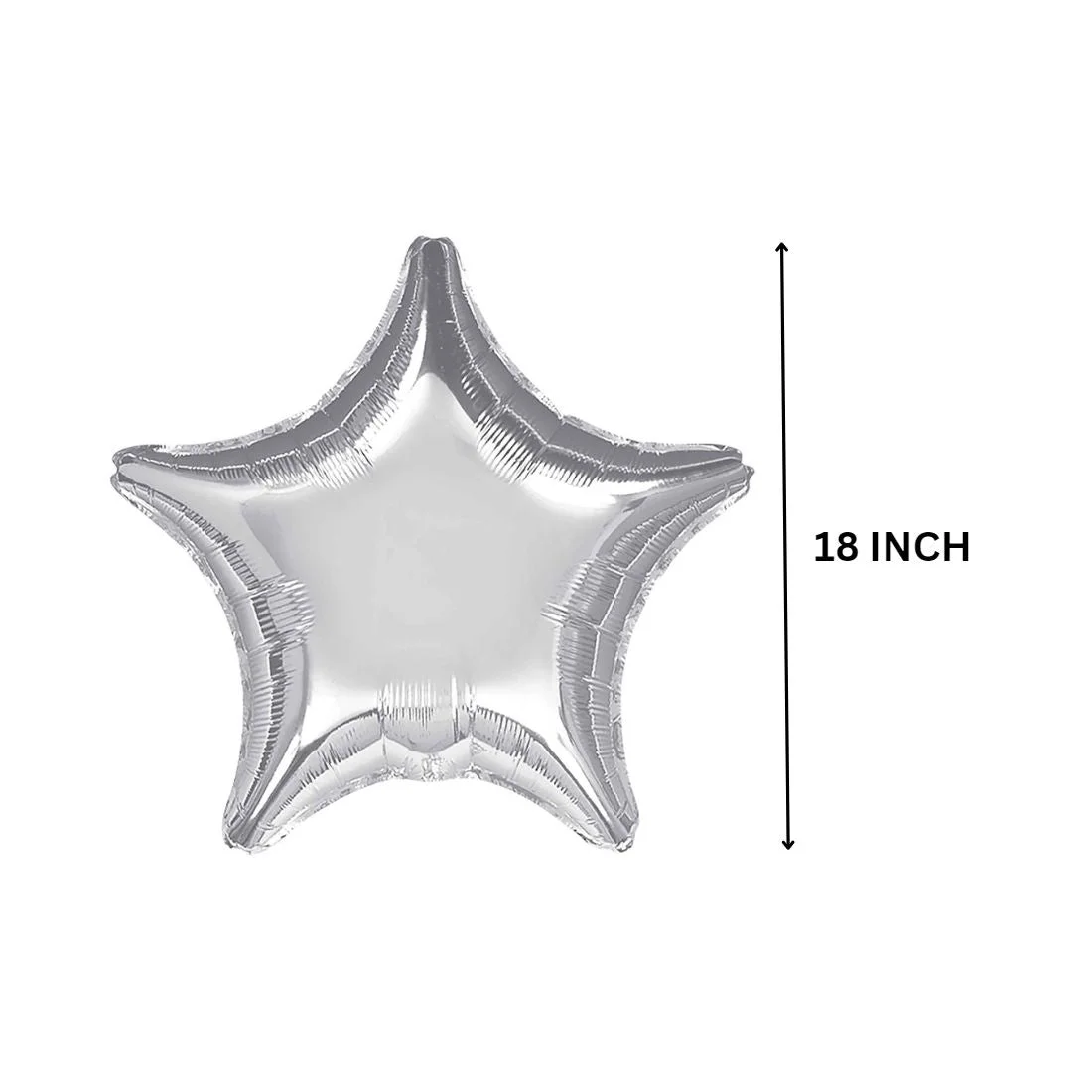 5" Silver Star Foil Balloon for Birthday Party, Anniversary Pack of 10 - Premium Handcrafted 300 GSM Foil Balloon by Party Decor Mall India - View 2