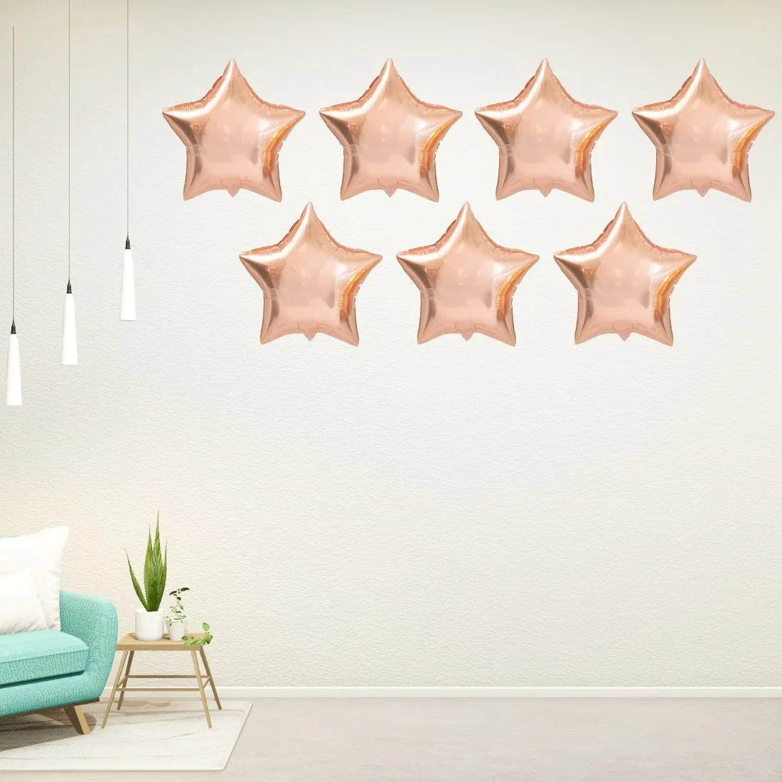5″ Rose Gold Star Foil Balloon for Birthday Party, Anniversary Pack of 10 - Premium Handcrafted 300 GSM Foil Balloon by Party Decor Mall India - View 4