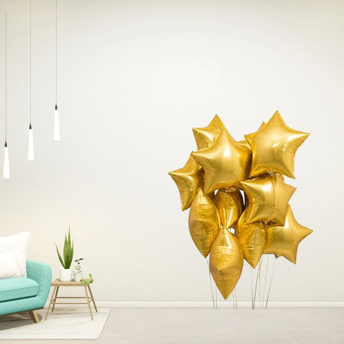 Star Gold 10" inch Foil Balloon for Happy Birthday Party Decoration, Anniversary Party Pack of 10 - Premium Handcrafted 300 GSM Foil Balloon by Party Decor Mall India - View 4