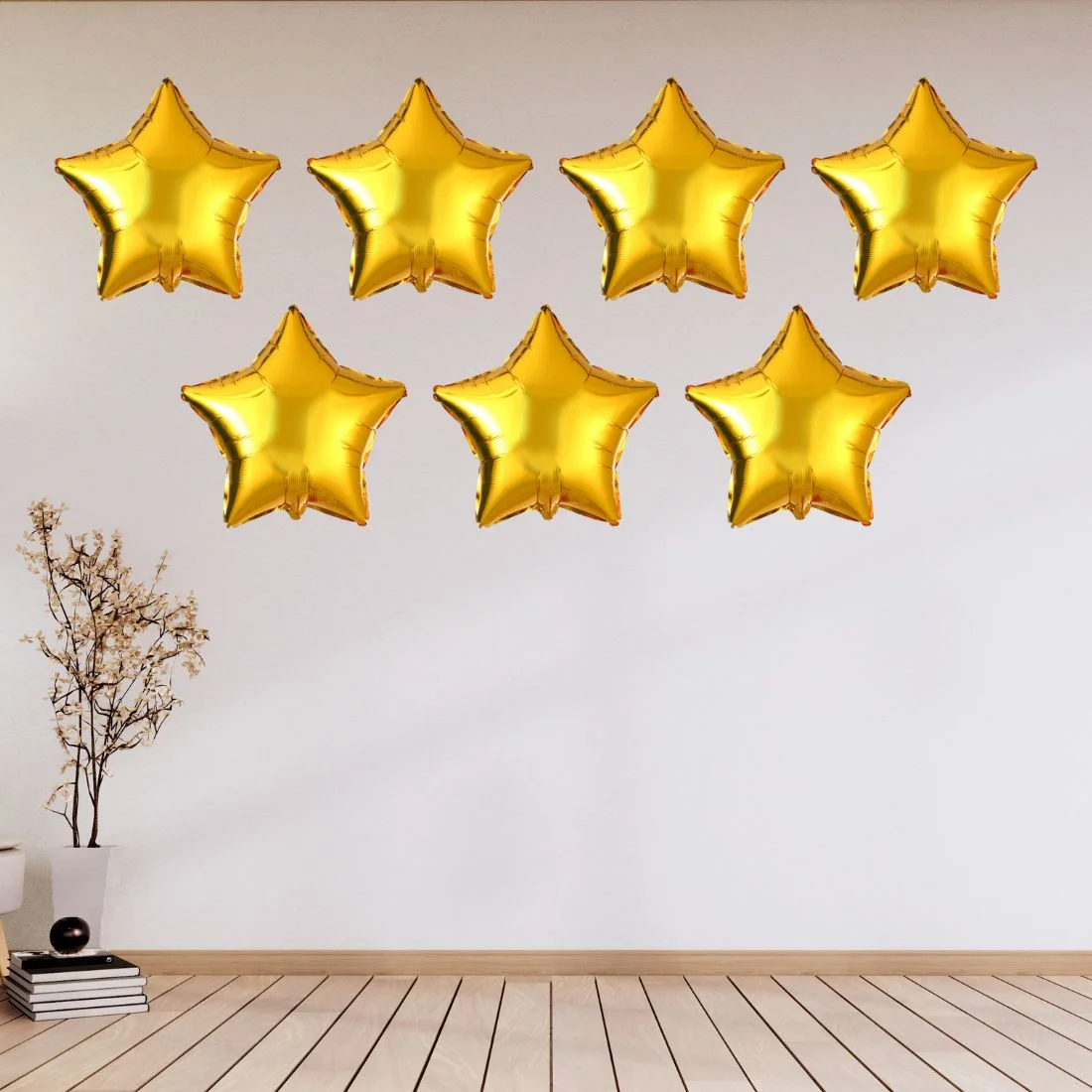 Star Gold 10" inch Foil Balloon for Happy Birthday Party Decoration, Anniversary Party Pack of 10 - Premium Handcrafted 300 GSM Foil Balloon by Party Decor Mall India - View 5