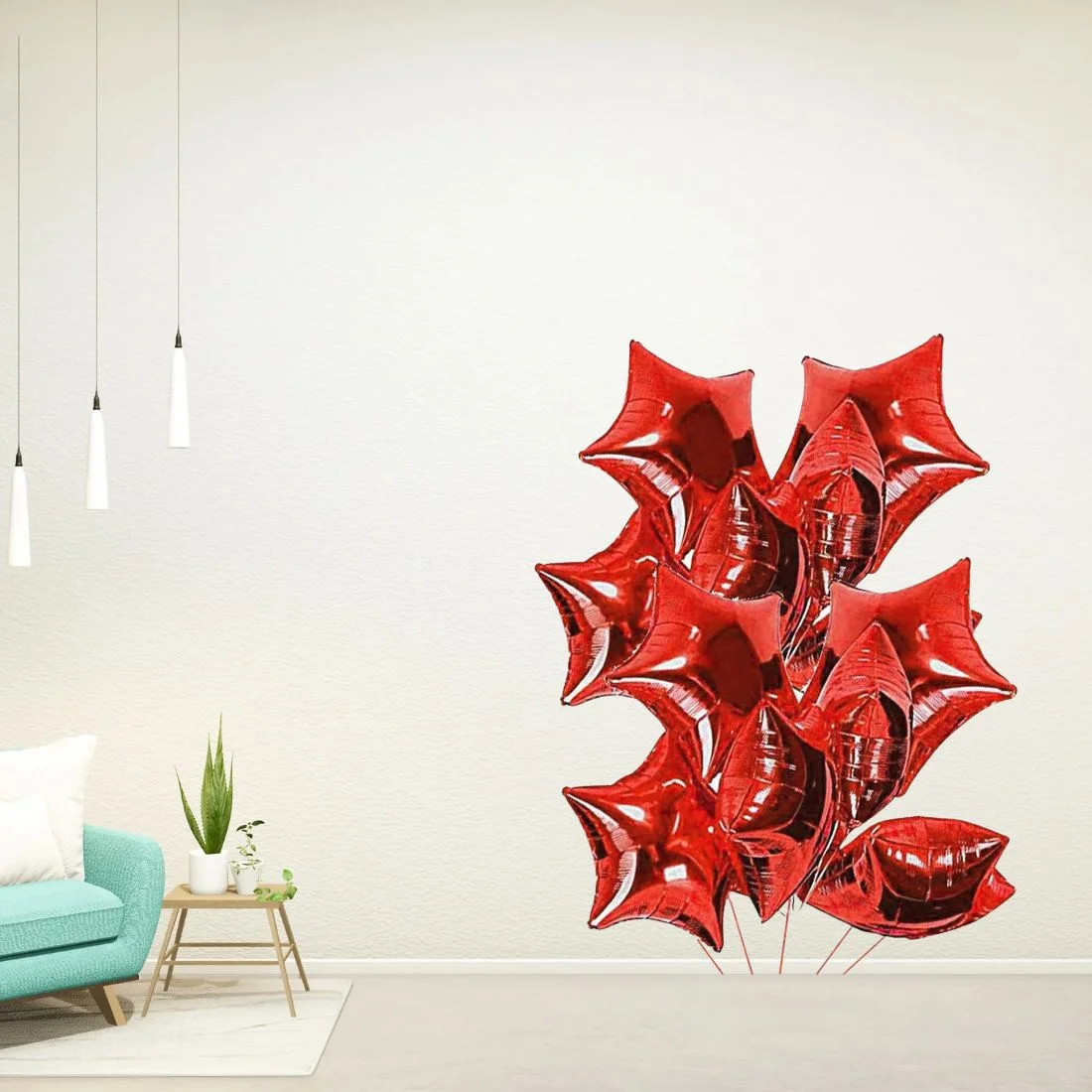 Star Red 10″ inch Foil Balloon for Happy Birthday Party Decoration, Anniversary Party & Valentine Day Pack of 10 - Premium Handcrafted 300 GSM Foil Balloon by Party Decor Mall India - View 4