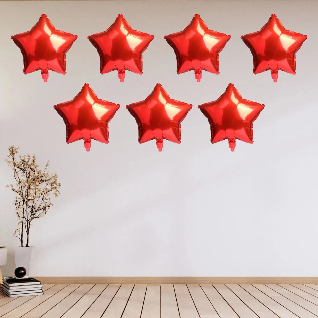 Star Red 10″ inch Foil Balloon for Happy Birthday Party Decoration, Anniversary Party & Valentine Day Pack of 10 - Premium Handcrafted 300 GSM Foil Balloon by Party Decor Mall India - View 5
