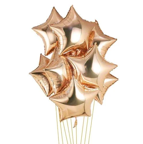 Star Rose Gold 18″ inch Foil Balloon for Happy Birthday Party, Anniversary & Valentine Day pack of 10