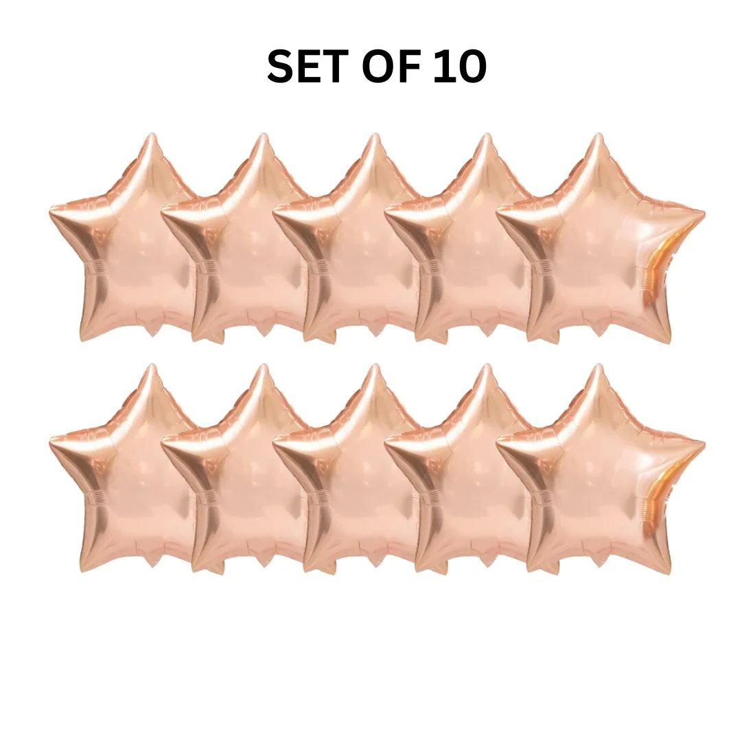 Star Rose Gold 18″ inch Foil Balloon for Happy Birthday Party, Anniversary & Valentine Day pack of 10 - Premium Handcrafted 300 GSM Foil Balloon by Party Decor Mall India - View 3