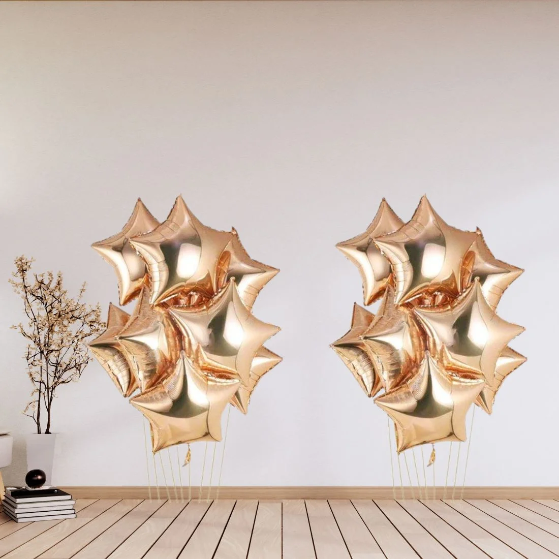 Star Rose Gold 18″ inch Foil Balloon for Happy Birthday Party, Anniversary & Valentine Day pack of 10 - Premium Handcrafted 300 GSM Foil Balloon by Party Decor Mall India - View 6