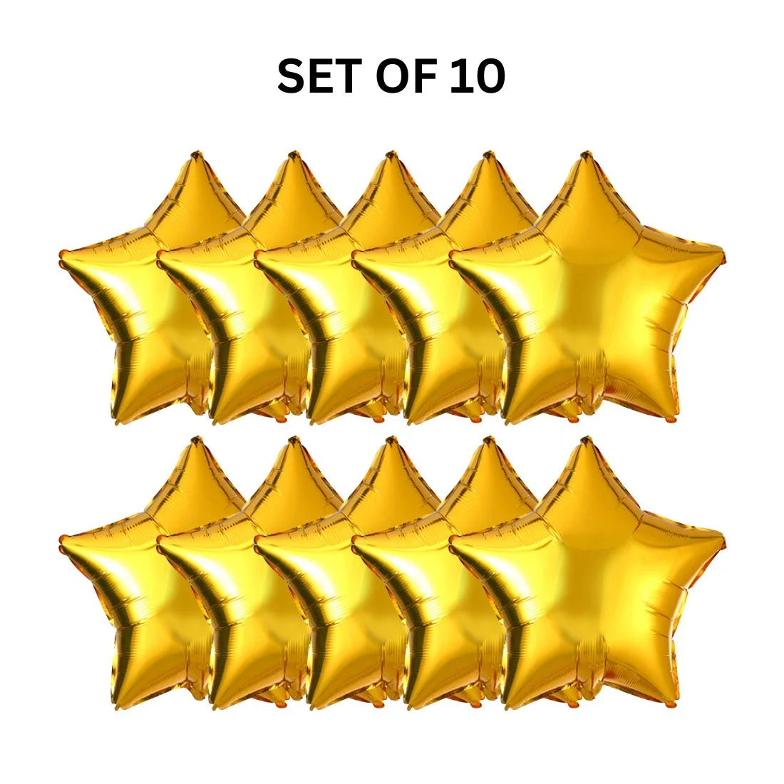 Star Gold 18″ inch Foil Balloon for Happy Birthday Party, Anniversary & Valentine Day Pack of 10 - Premium Handcrafted 300 GSM Foil Balloon by Party Decor Mall India - View 3