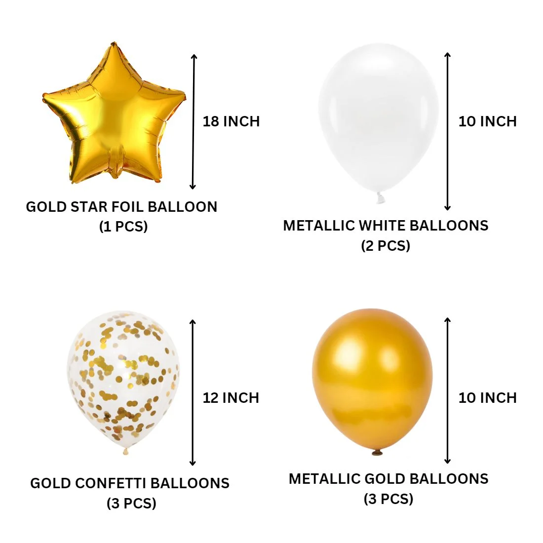 9 Pcs Set Star, Confetti & Latex Balloon - Premium Handcrafted 300 GSM Party Supplies by Party Decor Mall India - View 2