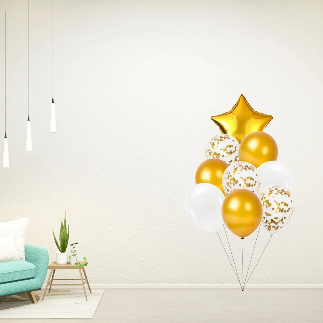 9 Pcs Set Star, Confetti & Latex Balloon - Premium Handcrafted 300 GSM Party Supplies by Party Decor Mall India - View 5