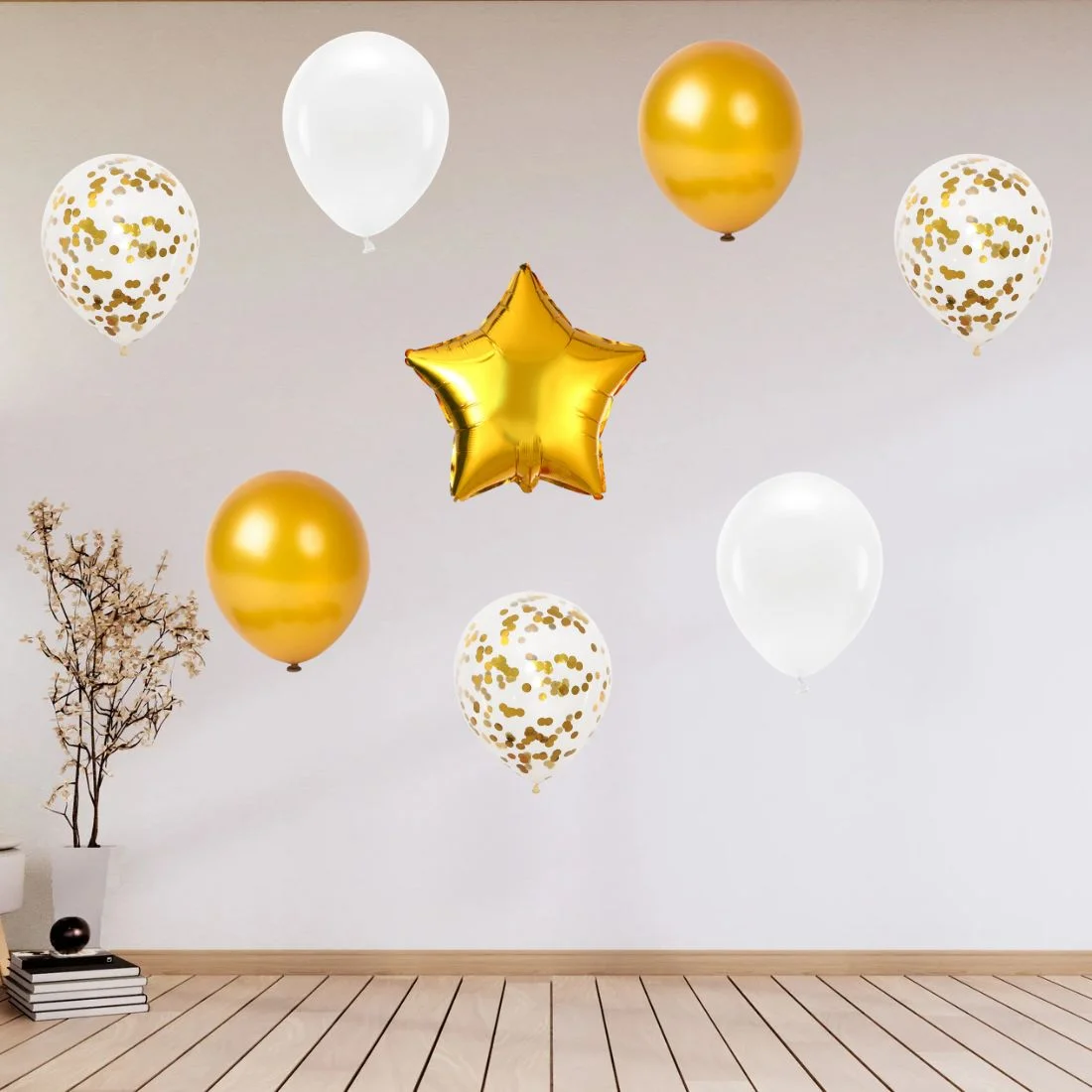 9 Pcs Set Star, Confetti & Latex Balloon - Premium Handcrafted 300 GSM Party Supplies by Party Decor Mall India - View 6