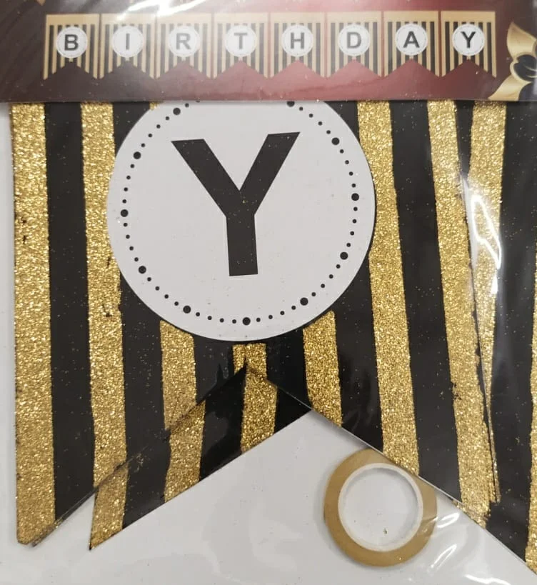 Black Golden Happy Birthday Dangler party Decoration