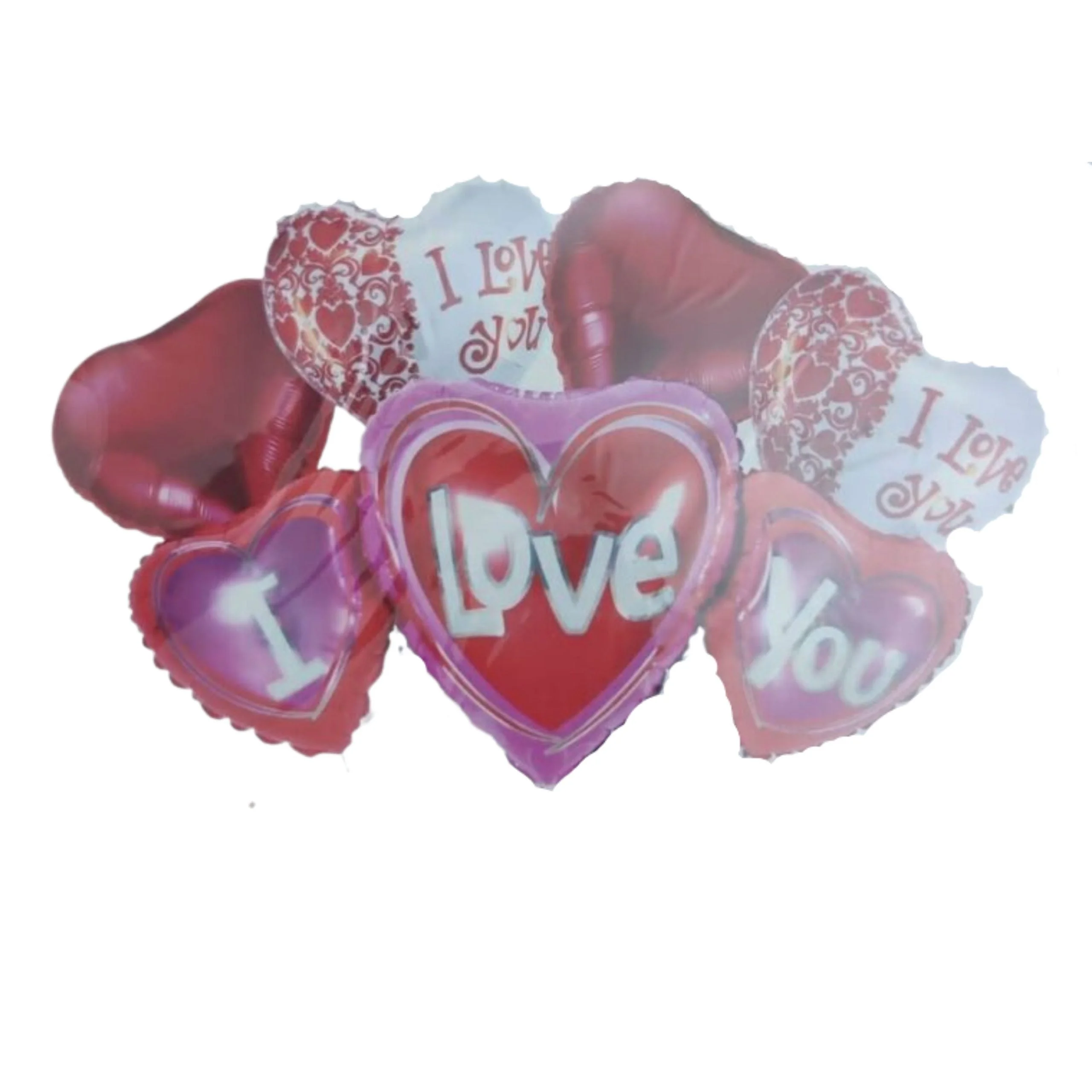 I Love You Heart Foil Balloon Pack of 5 - Premium Handcrafted 300 GSM Foil Balloon by Party Decor Mall India - View 1